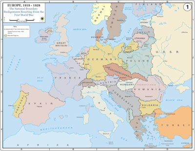 Map of Europe in 1919